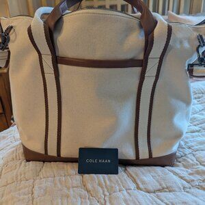 Cole haan canvas tote natural tan Used Once